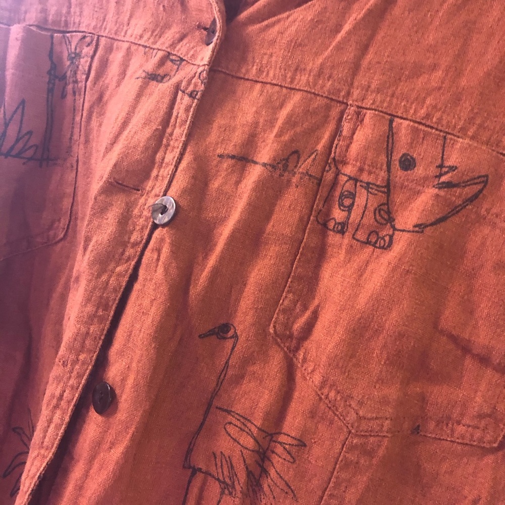 Chico’s Linen animal print shirt
